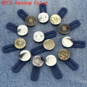 5pcs Button Extender For Pants; Adjustable Waist Button; Retractable Waistband Expander; Random Color; No Sew Buttons; Easy To Use And No Tools R